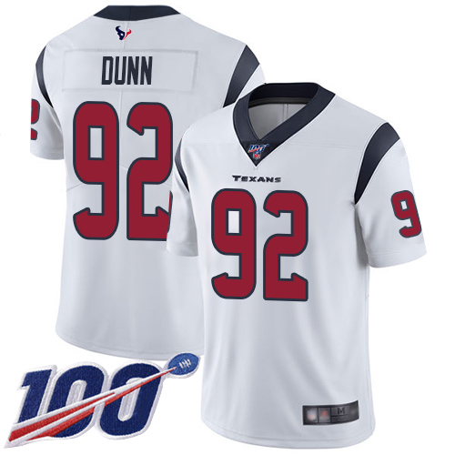 Houston Texans Limited White Men Brandon Dunn Road Jersey NFL Football #92 100th Season Vapor Untouchable->houston texans->NFL Jersey